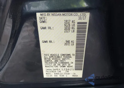 2018 Nissan Altima 2.5 S из США, поврежденный, VIN 1N4AL3AP8JC129425